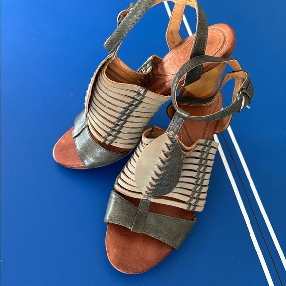 NAYA Slingback Shoes Sandal Women 8  Wood Heel Boho - Picture 1 of 7